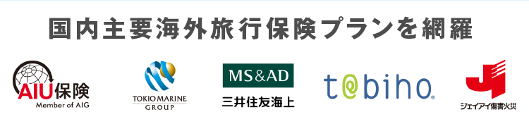 国内主要海外旅行保険プランを網羅